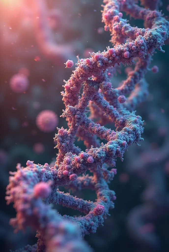 Create images about genetic transcription.animated and 3D images 