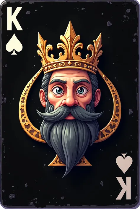  Cartoon like Black Ace of Space image with no effects with the Head of a King embedded in the Ace of Spade. 