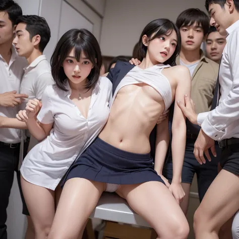  horny male students search for beautiful young female students who seem neat and mature, Beautiful Female Students Forced to Participate in a Ghostly Group Public Shame Game by Male Students, Male students are very excited about their revealing underwear ...