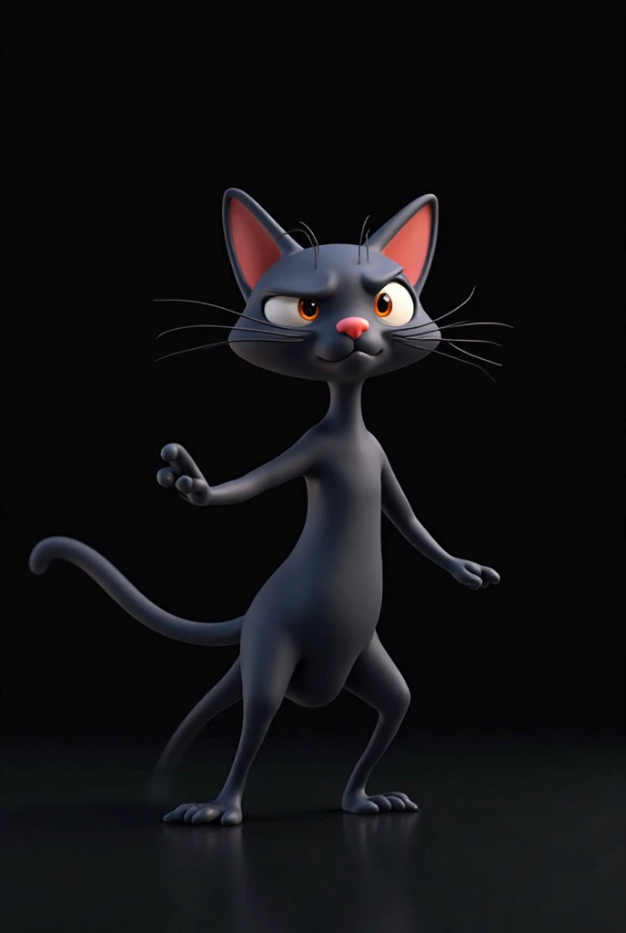 Animated cat with black background