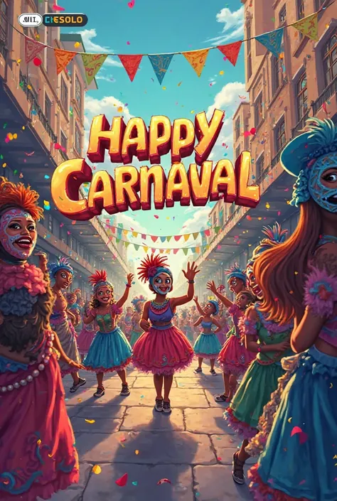 You can make a title for a poster that says "happy carnival 2025 Jesús de Belén educational unit" in different fonts but creative in an image