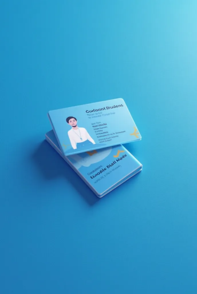 design of student card. color is blue and white 