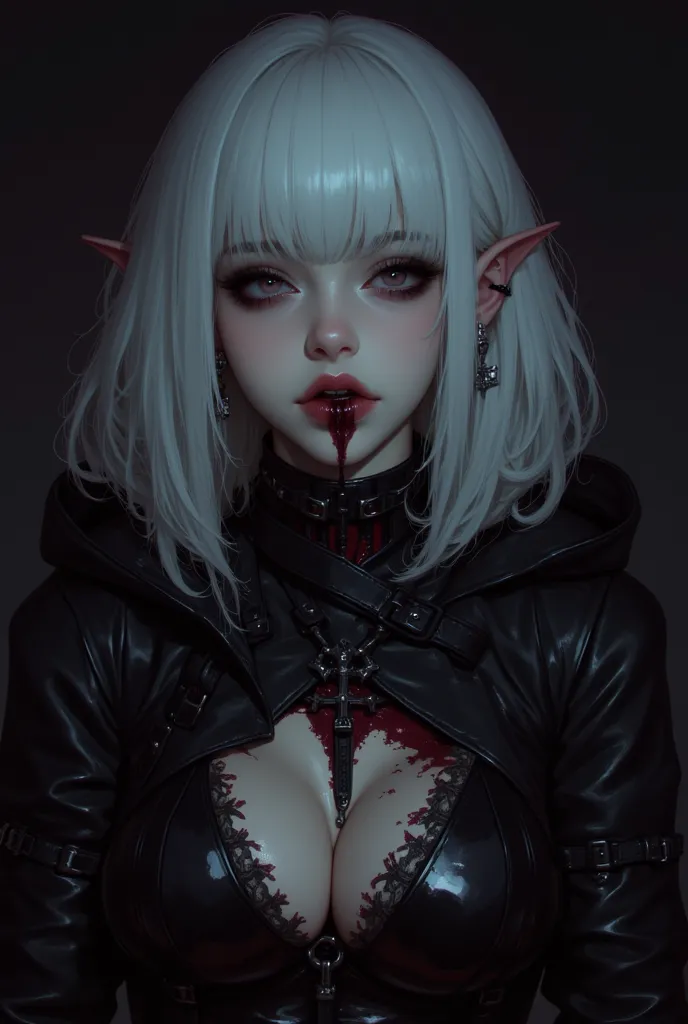 gothic woman in black leather outfit , cyberpunk art by Yang J, cgsociety contest winner, gothic art, cruel korean goth girl, gothic horror vibes, dark and horror style, beautiful vampire queen, ominous gothic aesthetic, gothic aesthetic, dark fantasy styl...