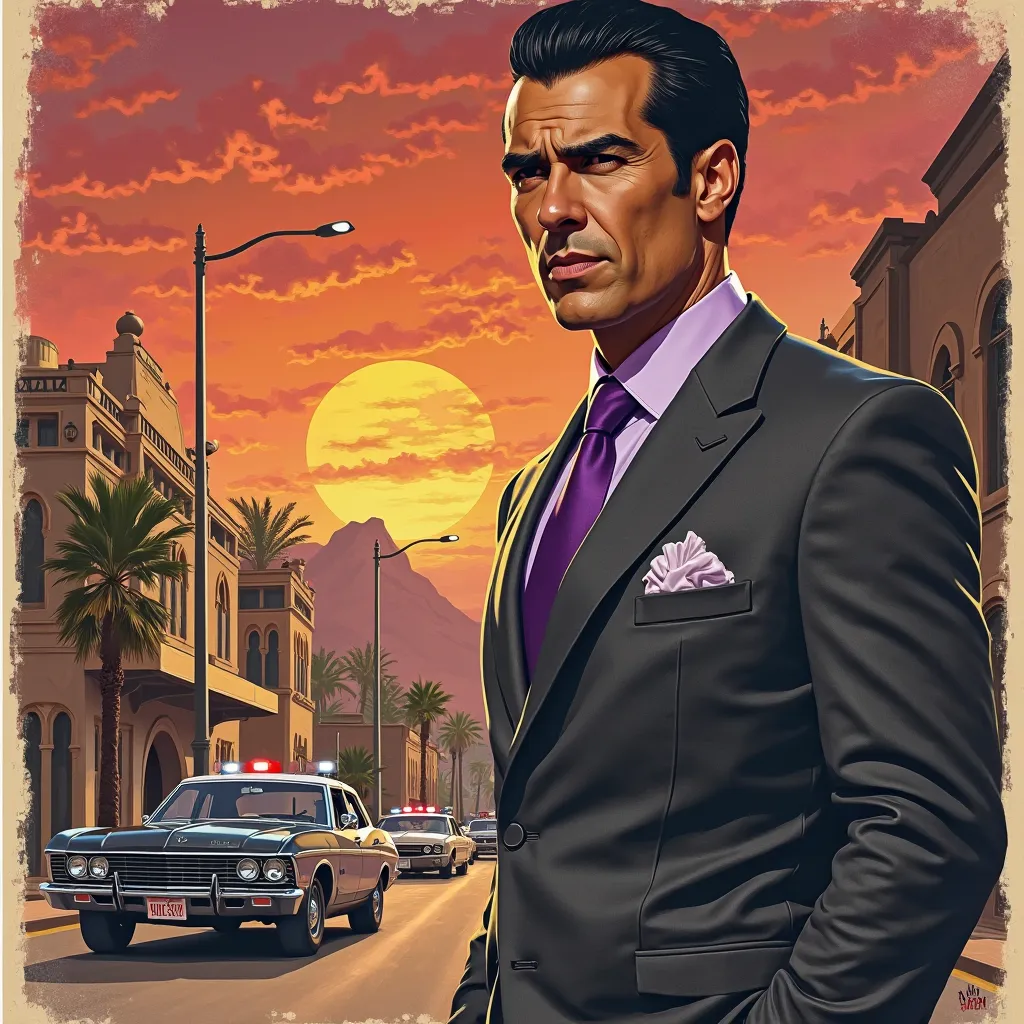 ##**Vintage 1940's NOIR Movie Poster**##. **TITLE** - "ADAN VALDEZ LAW: Criminal Defense Attorney". Title appears in a 1940's NOIR movie poster type font. **Primary Character** - ADAN VALDEZ is a muscular hispanic man in his 40's with a skin-tight razor fa...