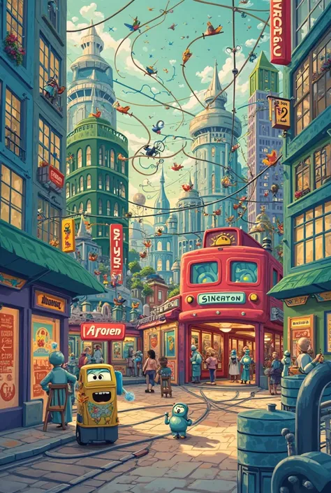 Represents in a Cartoon way, several cities that connect to the brain, There you see Dopamine at the train station "central synapse"