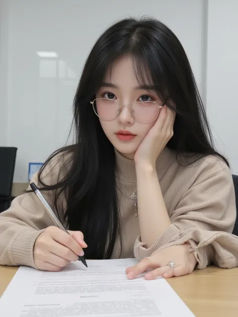 Kpop girl, korean, looks like winter from Aespa a little bit, cutie, maknae, pretty, visual, gorgeous visual, unique visual, , prettiest girl ever, unique makeup style, naturally pretty, perfect douyin look, looks like a mixture between winter and wonyoung...