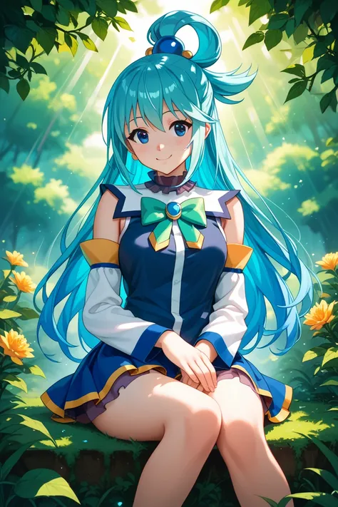 Aqua del anime konosuba , sitting