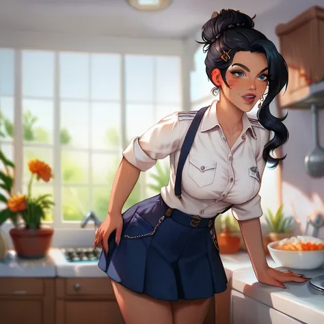 Elisa Vargas (Mexican) – Kitchen Assistant

Age: 30 years old

Appearance: 5'3" tall, with a curvy body. Long, wavy black hair, usually tied in a messy bun. Her eyes are dark brown and she has a cheerful expression, with an infectious laugh. She wears simp...