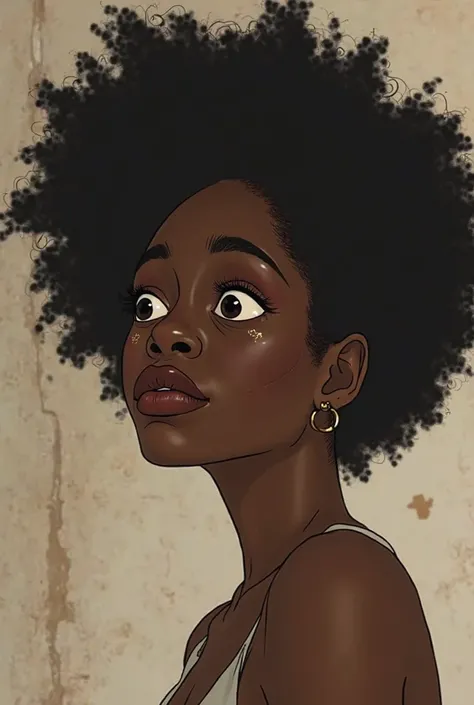 An animation that shows a black woman suffering because of beauty trauma, a short animation that allows you to understand what she is going through