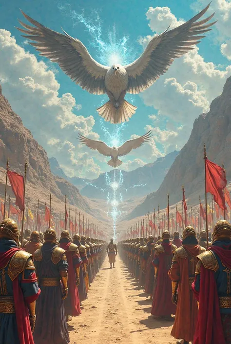 ORDER OF THE PROPHET SOLOMON'S ARMY. HIGHLY ORGANIZED. ARMY OF HUMANS, BIRDS AND GENIES