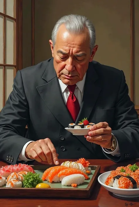 Benito Juarez Garcia de Mexico, The former president, Eating Sushi 