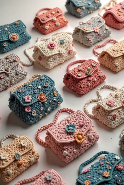 Catalogue with 40 different luxury crochet bags 