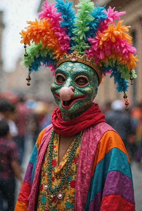 El Pepino is a typical character of the Paceño carnival who is characterized by his multicolored costume, mask and mischief. He is the king of the Paceño carnival and represents joy, mischief and debauchery. 
Clothing 
Wear a multicolored costume
It wears ...