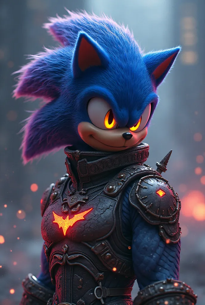 A hyper-realistic, high-contrast, and intricately detailed conceptual photography image of Unreal Sonic, capturing the essence of "They Shall Know Fear" in a fusion of Loish Art styles, blending bold brushstrokes, vivid colors, and surreal textures, with s...