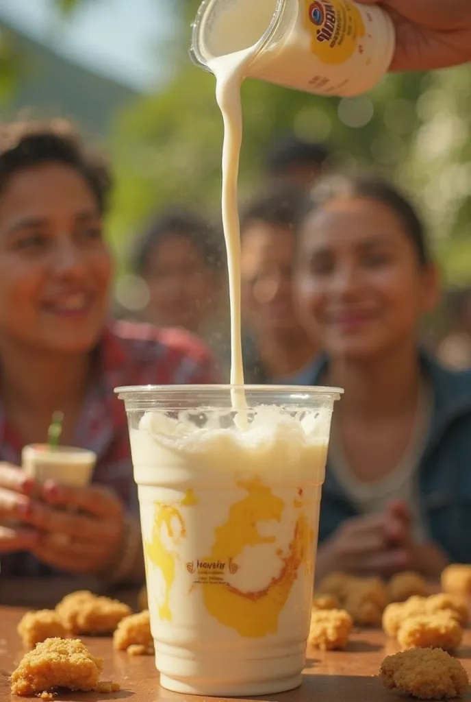 1-minute advertising video payuje with milk product BENIANO from Bolivia. It is made with fried but very ripe banana, pureed and cold milk in 500 ml plastic cups 