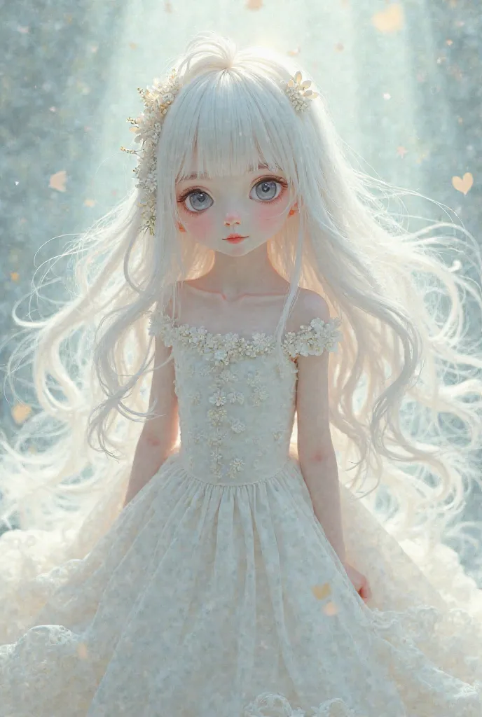 Beautiful white haired girl，Loli，full body