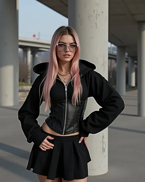 russian woman, (20 years old), beautiful model, perfect face, (long pink hair and a perfect body), Amazing beauty, blue eyes, smiling, (big boobs:1.5), (long legs:1.3), detailed muscles, (((hyperrealistic))), details of textures of authentic clothing and g...