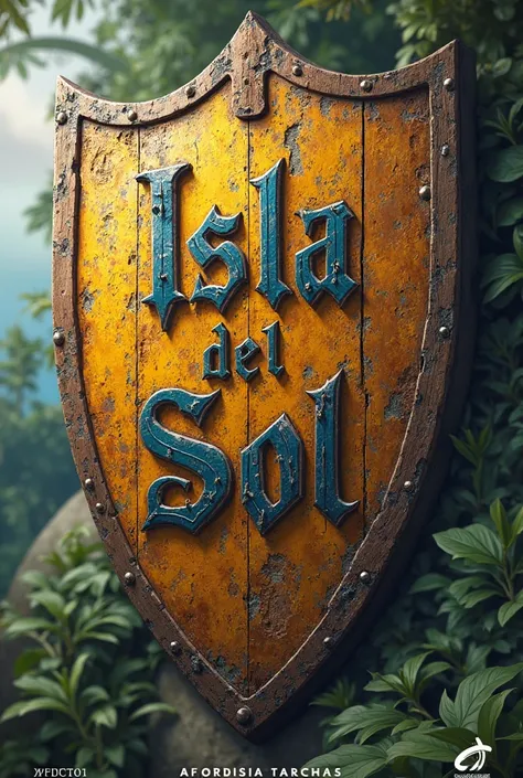 Create a shield that says Isla del Sol like a badge or shield 
