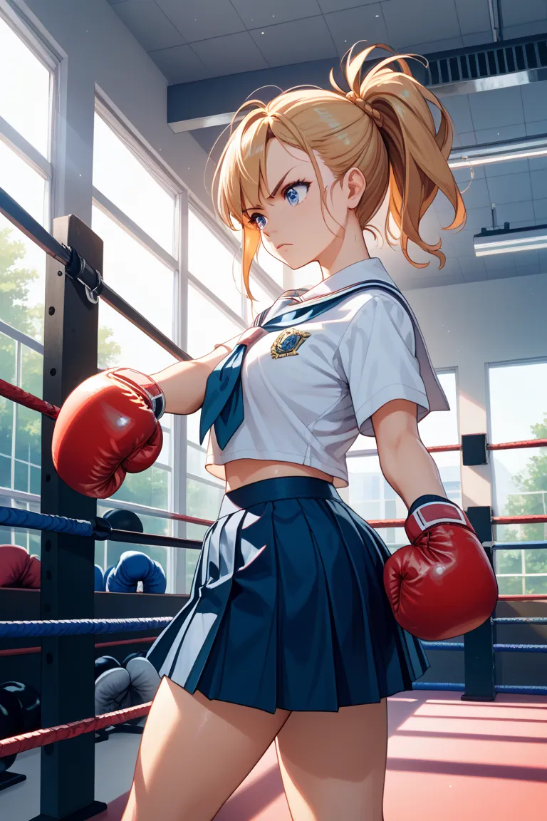 Japanese high school girl，boxer