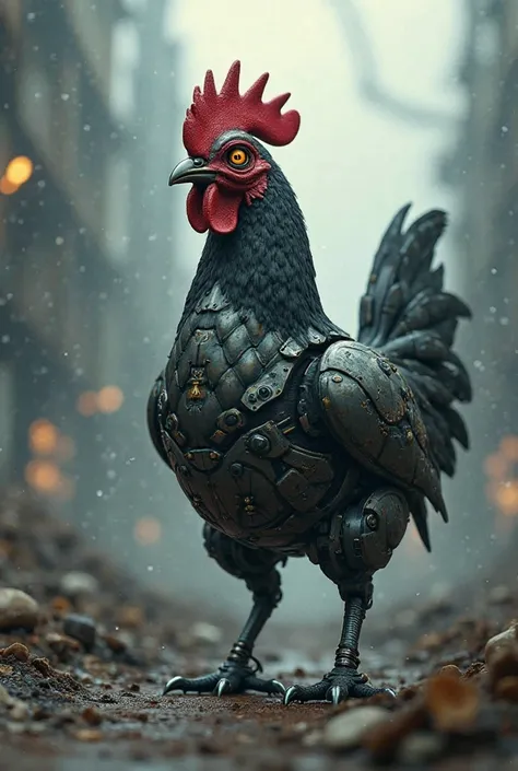 An evil robot hen 