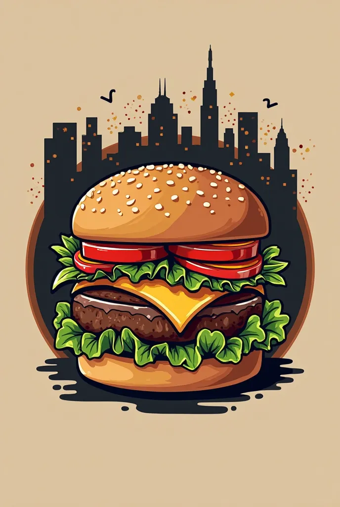 Create a hamburger logo for young people with the predominant colors brown and black, But with as little animation as possible and enter the name of the hamburger restaurant = Portland Burger. Get inspired by the city of Portland