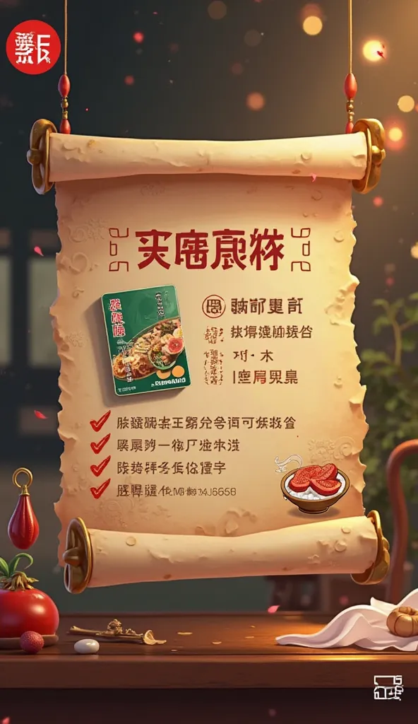 Shallow Depth Effect Shunde Night Scene Light Spot Background Translucent Text Frame"SPD Bank Food Deals" Floating Credit Card（Card Face Wok Ears House Gilding Relief） Dynamic Arrow Pointing to Package Icon： double skin milk + Sashimi +Congee Hot Pot Lower...