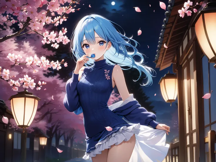   (Aomi Mio )
1 girl,full bod:1.3, Panorama :1.3
A graceful young woman with hime cut hair, 
 light-blue hair, 
Her droopy eyes navy eys
lipstick deep-pink
0
soft oval facepetite and slender figure (148cm)
medium breasts,small hip
gentle charm

She wears a...