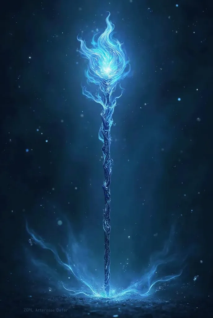 Smooth blue magic staff  