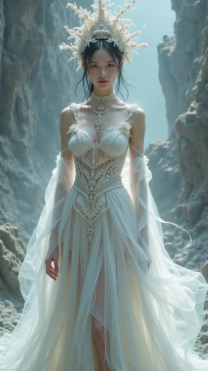 Cai Lin aka Queen Medusa wear a hot white gowns 