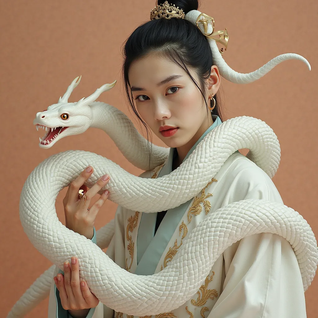 Cai Lin with white snake 