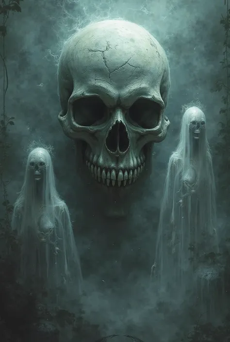 Skull and ghosts around 