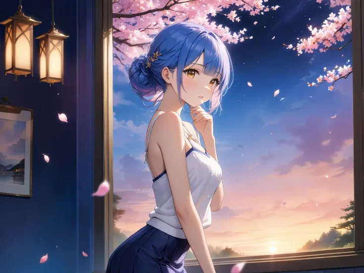 Mika-chan（Blue Hair）
1 girl,full body, Panorama :1.3
Hairstyle Long and straight, with naturally flowing bangs hair, 
navy blue hair, 
Eye shape: Large, slightly slit almond-shaped eyes,Eye color: Light brown
Lipstick: Natural pink
Face shape: oval, sharpl...