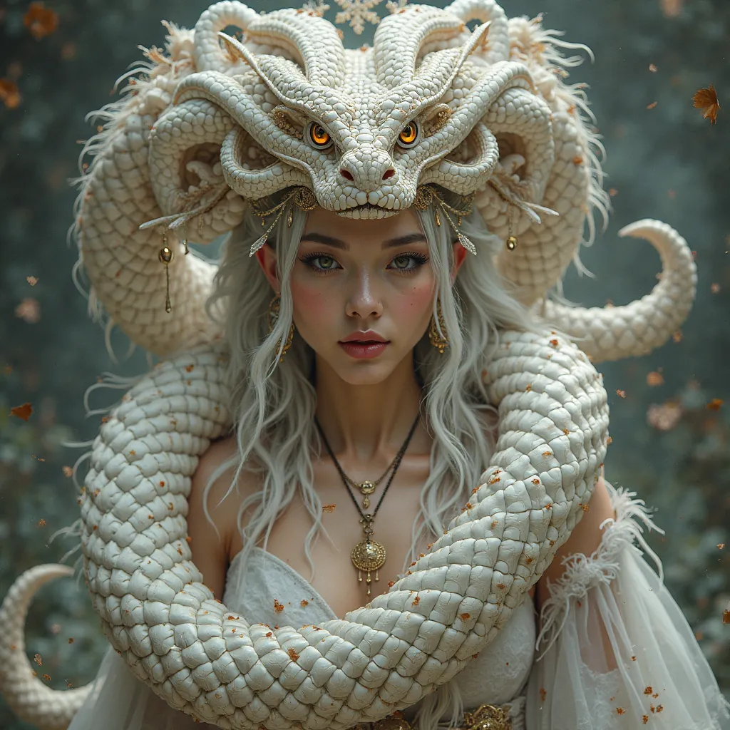 Cai Lin aka Queen Medusa dungua with white snake 