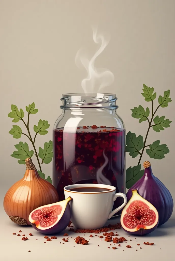 jam jar (fig, onion, vine, coffee)