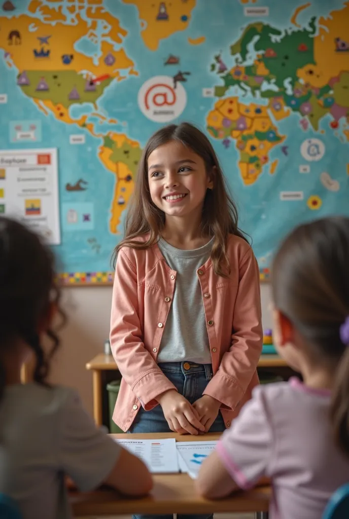 Video of a girl playing the role of a teacher teaching students the letters of the Arabic language 
The video will last one and a half minutes
