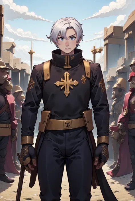 General of the Holy Black Scriptures Army, a young guy with white hair at the training ground