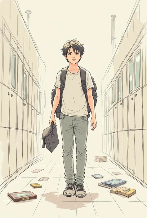 Simple drawing-style movie poster about the life of a 17-year-old ager, finishing high school and leaving everything behind 