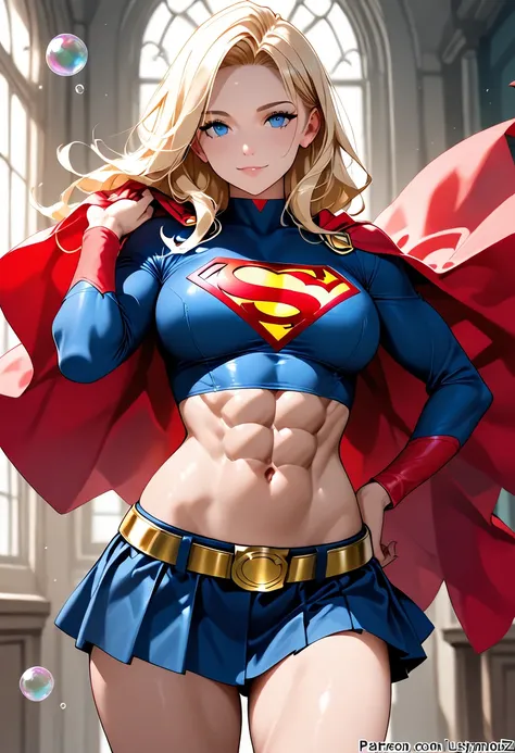 1girls abs ai_generated belt big_ass bimbo blonde_female blonde_hair bubble_ass bubble_butt cape city crop_top dc dc_comics hourglass_figure kara_zor-el kryptonian long_hair long_sleeves lustylewdz midriff navel skirt snowbunny solo standing supergirl thic...