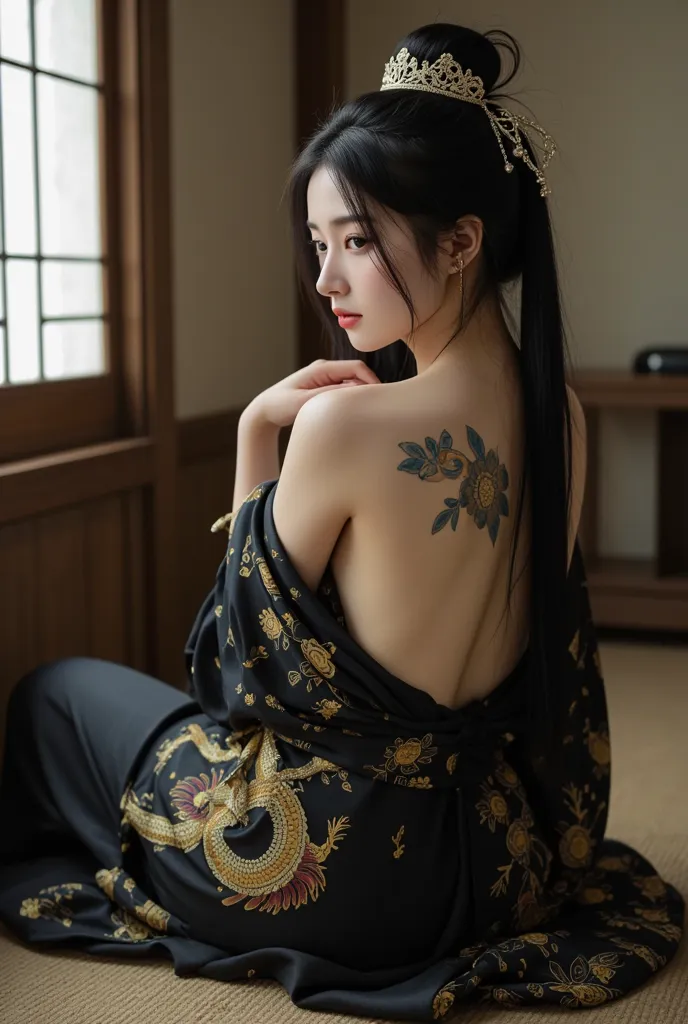 #Midjourney #Niji #Profile #Photo #실사
.
정말 귀한 Niji 실사 Profile Code입니다.
.
p : ultra-realistic photo, Korean Woman Long black hair wearing a black kimono with a golden dragon pattern, aesthetic flower tattoos on her back, neck and hands, sitting on the floor...