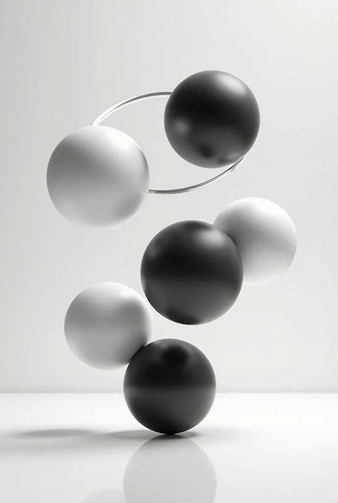 Create 5 black and white spheres to swap places with each other