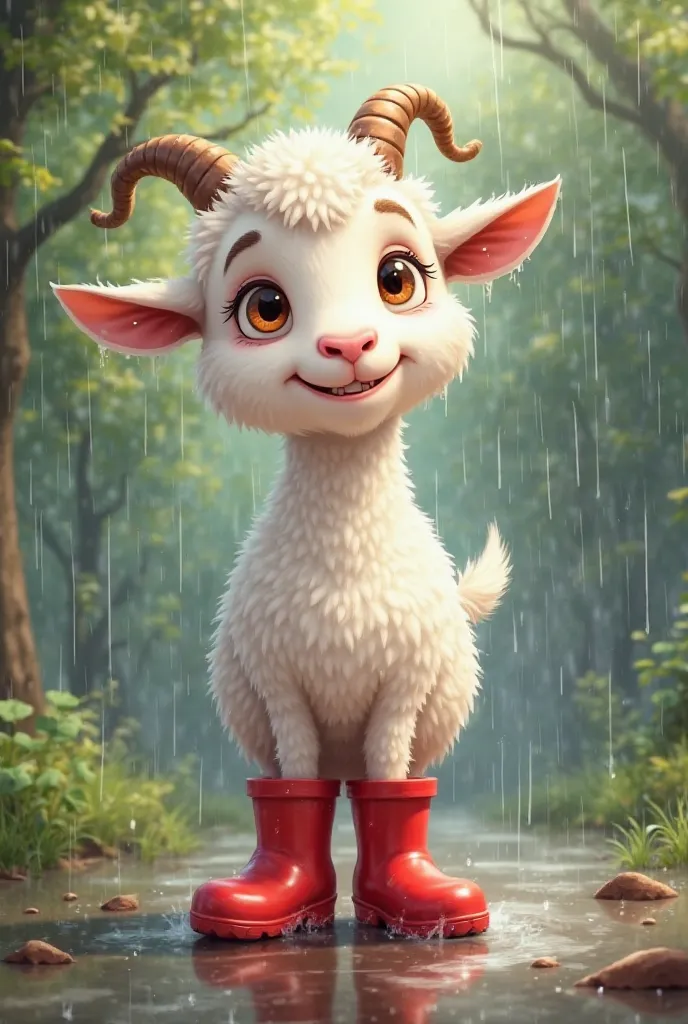 Goat in rain boots 