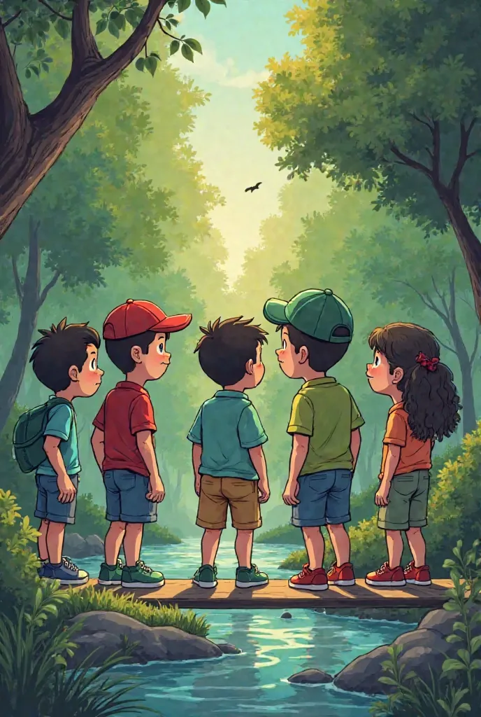 Short Comic Story: "The Adventure of Five Friends"

Scene 1: The Beginning of the Adventure

Mr. Green, Mr. Red, Mr. Black, Mr. Blue, and Mr. Yellow are standing together at the park in their town. They are planning to explore a deep forest nearby to find ...