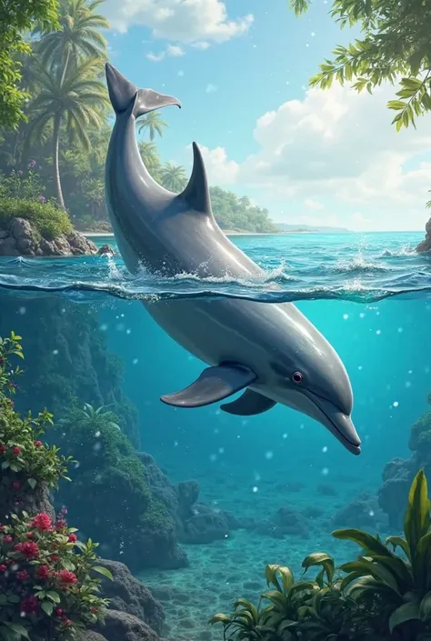 A dolphin in a landscape 