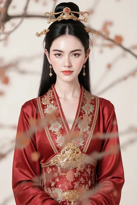 (masterpiece), Chinese brush painting, breathtaking ancient woman, (priest dress), (elegant full body pose), (frontal view), highlighted intricate details, vibrant ink strokes, harmonious color palette, showcasing grace and beauty, winning award quality, (...