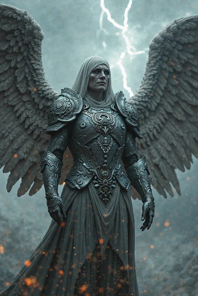 Silver armored fallen Archangel