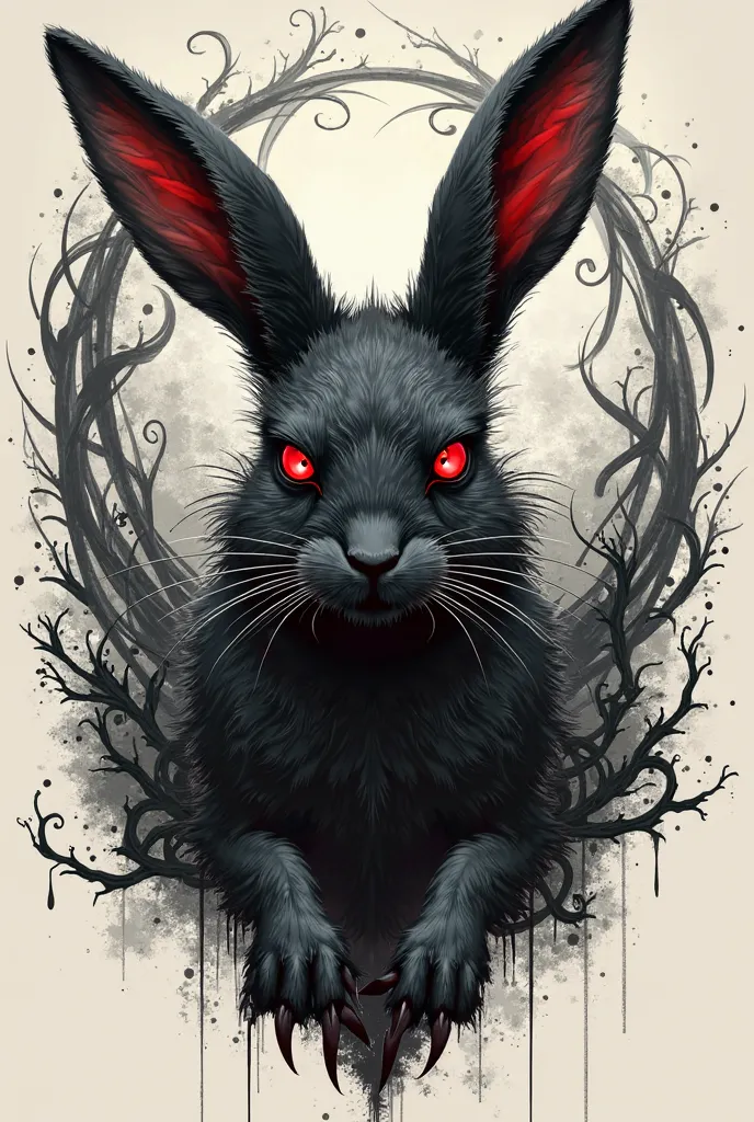 Dark rabbit tattoo design