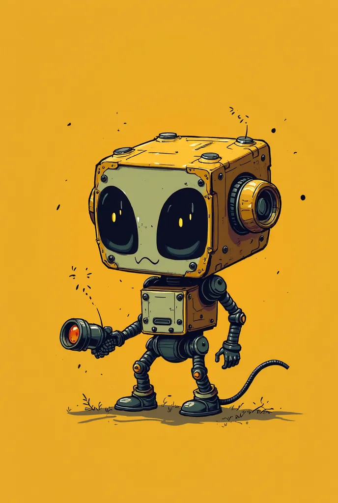  puts a cube estilo , Alien technology, color color yellow orange 242,206,22 with Opportunity inscription Futuristic technology concept. AI future technology, minimalist, character, simplist,  cartoon style, character, fine lines and color black, leaked, B...