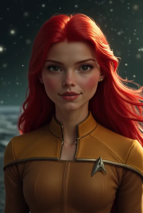 Photo-realistic Ariel in classic Star Trek outfit