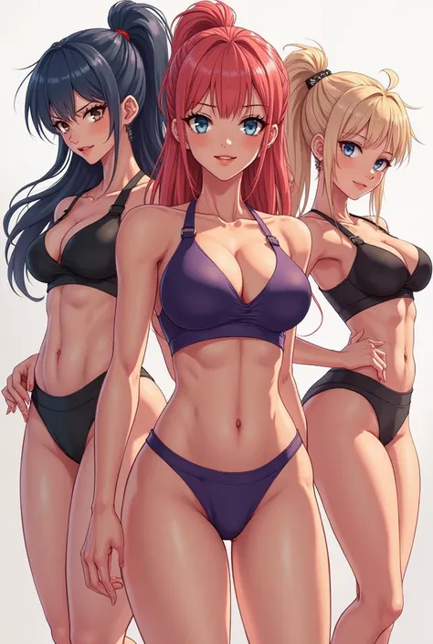 Hot anime girls in sport bra big breast