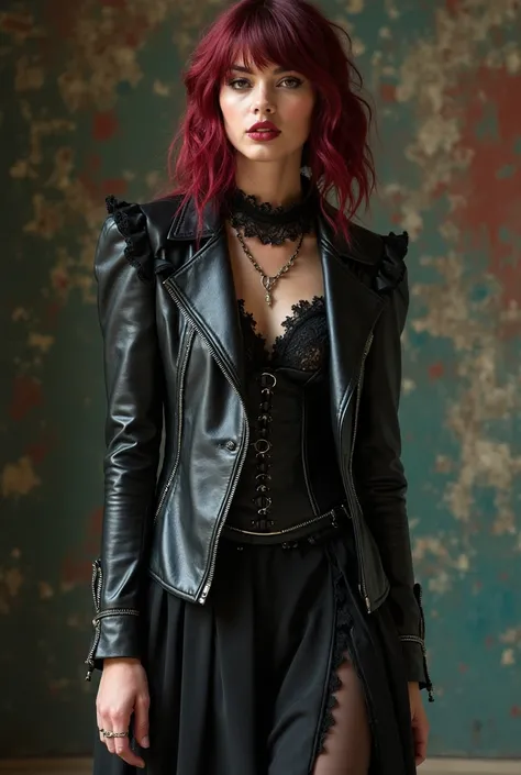 Rich, bold tones: Think of burgundy, deep purple, black, and emerald green—these colors give a rich, deep feel while staying in the 80s dark and dramatic vibe.
	•	Leather and Lace: Incorporate leather jackets, corsets, and lace blouses—mixing soft fabrics ...